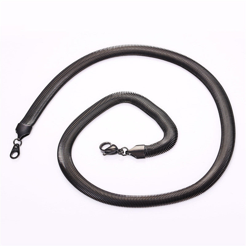 Titanium Steel Snake Bone Chain Necklace in Alloy