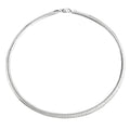 Verona Jewelers Sterling Silver Italian Flat Omega Chain Necklace- 2MM 3MM Cubetto Chain 16 18 20 (18 2MM)