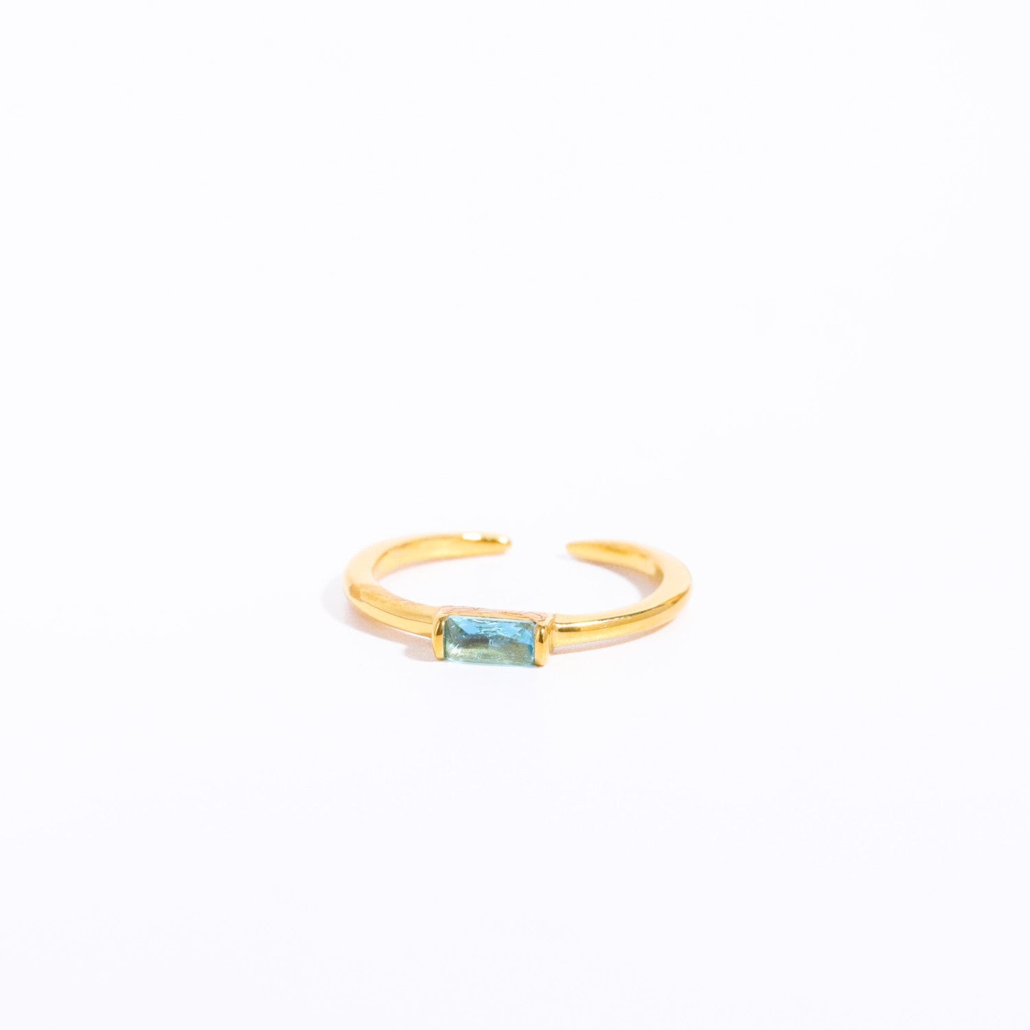 18K Gold Plated Birthstone Titanium Steel Ring