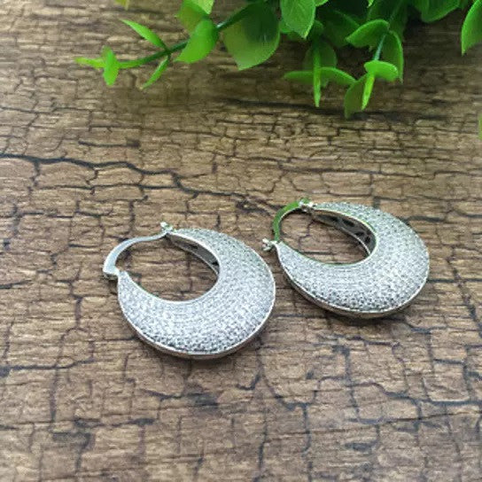 Reversible Pavé Silver Hoop Earrings | Two-in-One Earrings for Women