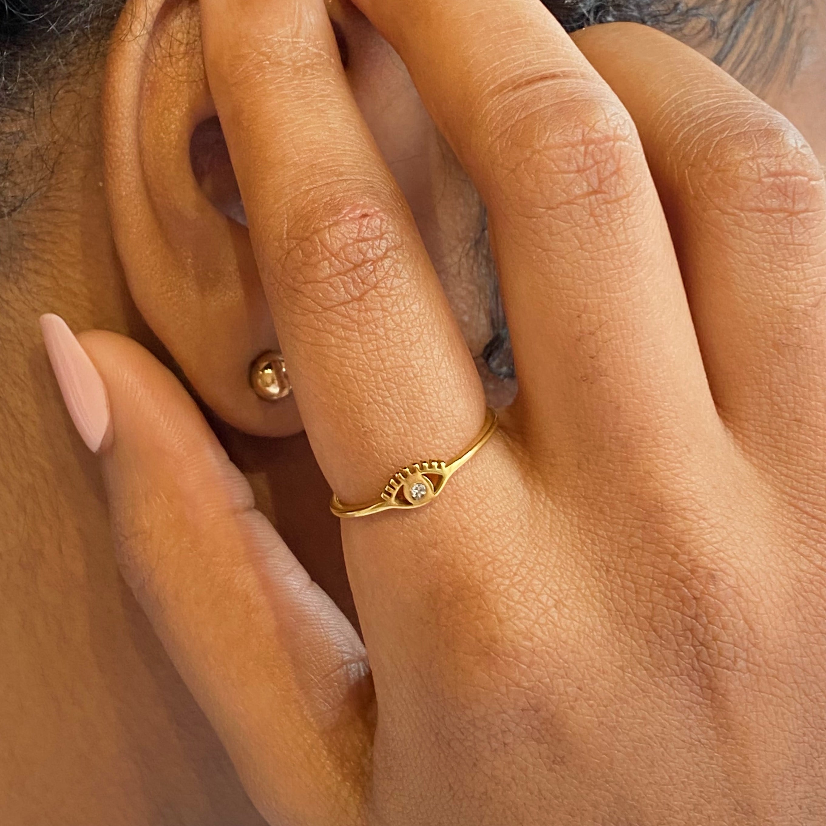 Pretty Eye Dainty Ring | Evil Eye Minimalist Ring