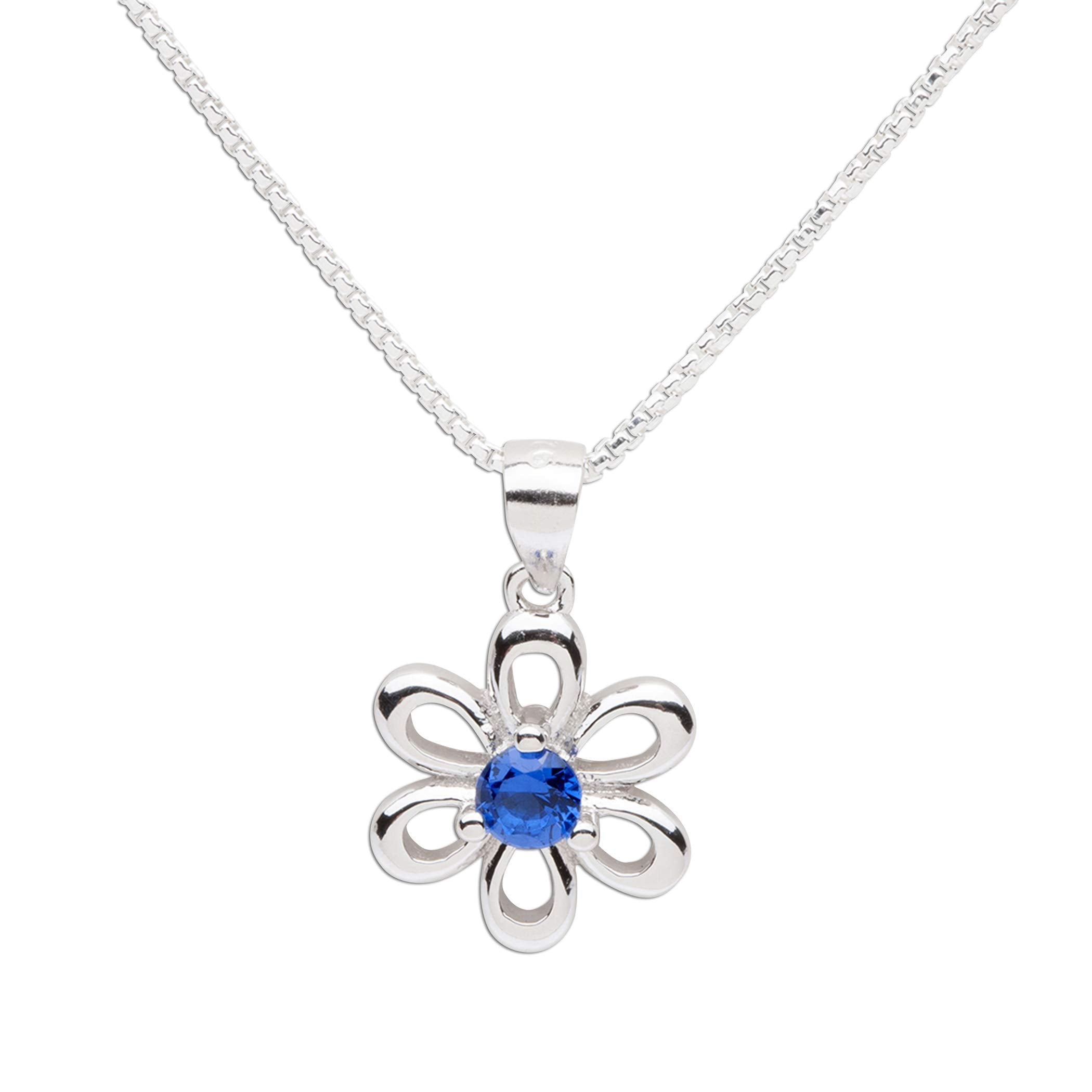 Daisy September Birthstone Necklace | Sterling Silver