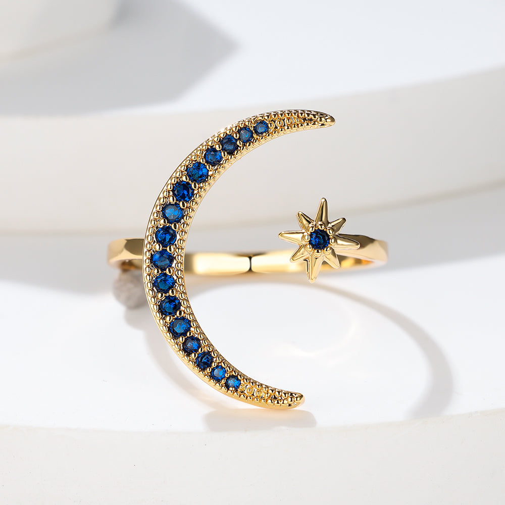Bohemian Blue Stone Stacking Ring | Minimalist Design