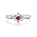January Birthstone Baby Ring | Sterling Silver Flower Ring