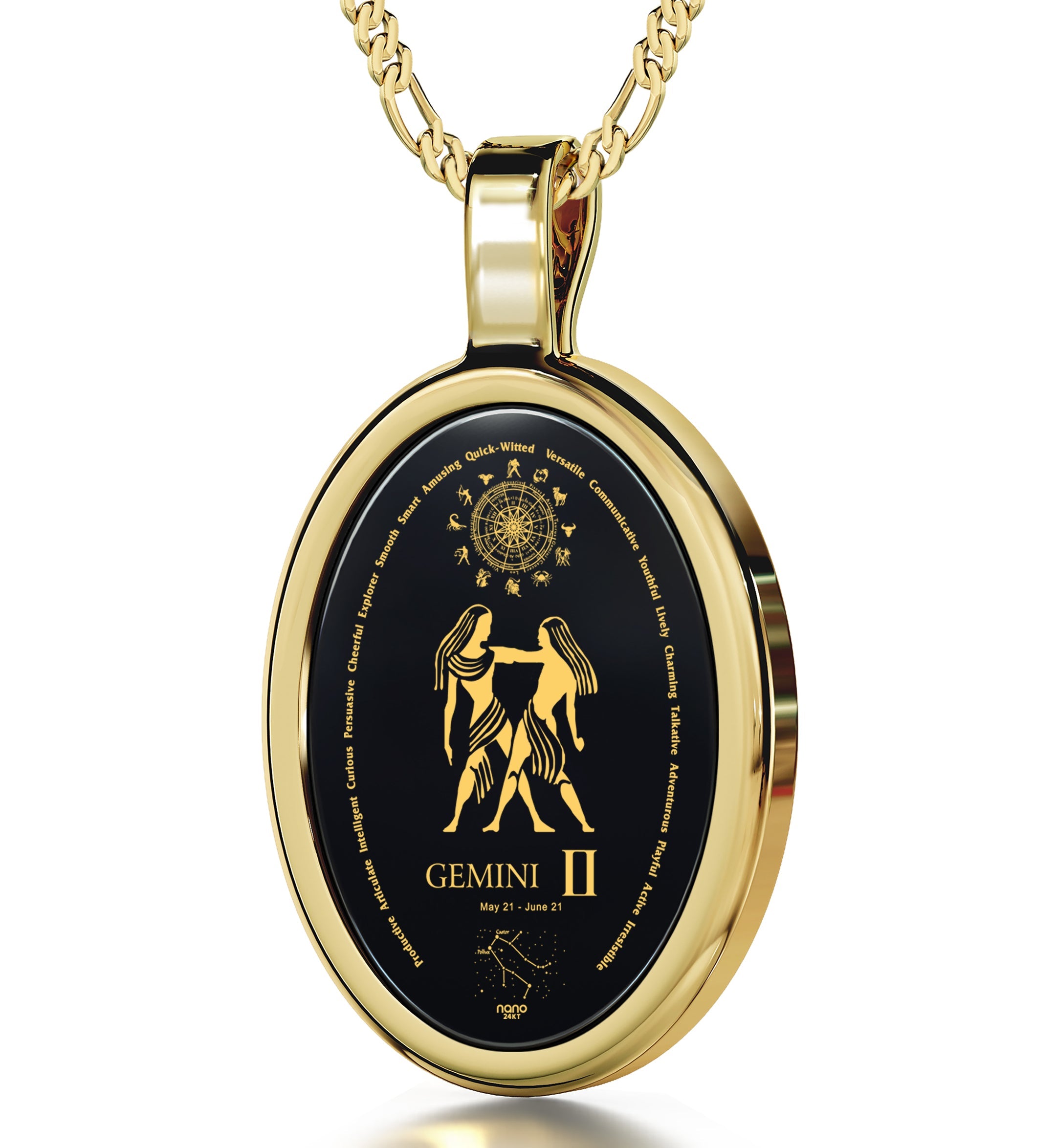 Gemini Zodiac Necklace | Dainty Astrology Pendant for Women