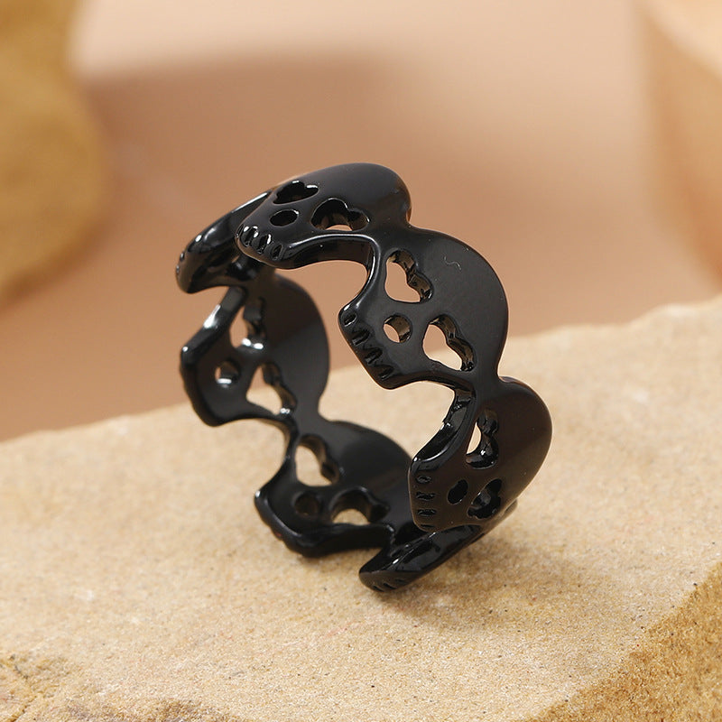 Minimalist Dark Skull Ring