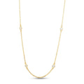 SAVEARTH DIAMONDS 2.9MM Round Cut Lab Created Moissanite Bezel Set Yard Station 36" Long Chain Necklace In 14k Yellow Gold Plated Sterling Silver Jewelry (G-H Color 1.60 Cttw)