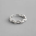 Silver Chain Ring | Minimalist Adjustable Design