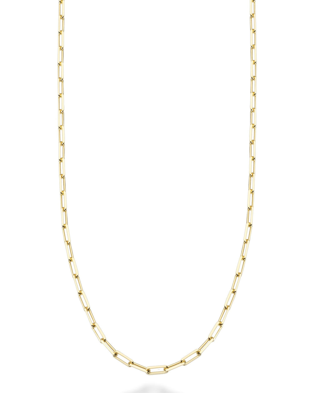 Miabella Solid 18K Gold Over Sterling Silver Italian 2mm Paperclip Link Chain Necklace for Women 925 Made in Italy (Length 18 Inches (womens average length))