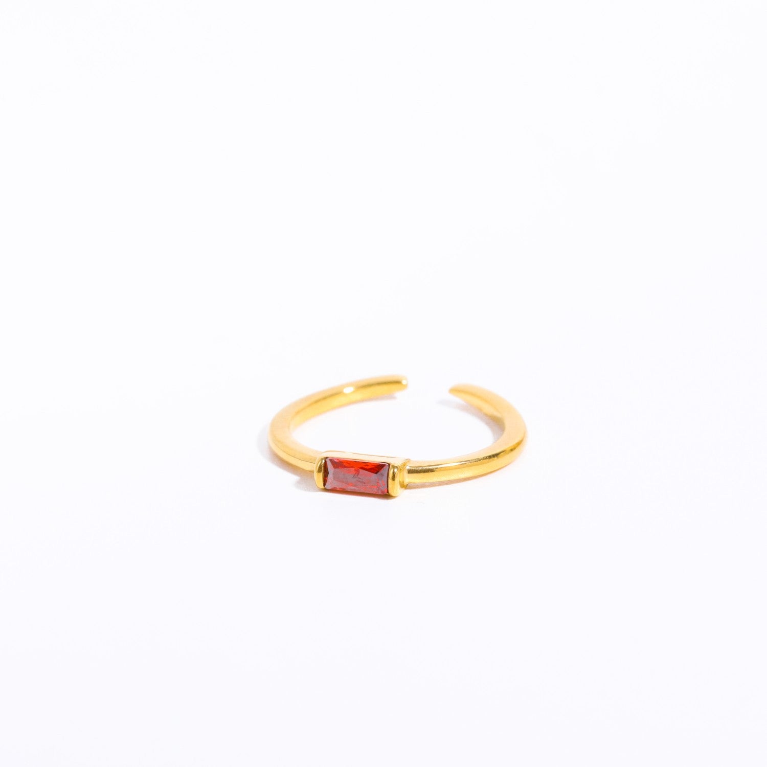 18K Gold Plated Birthstone Titanium Steel Ring
