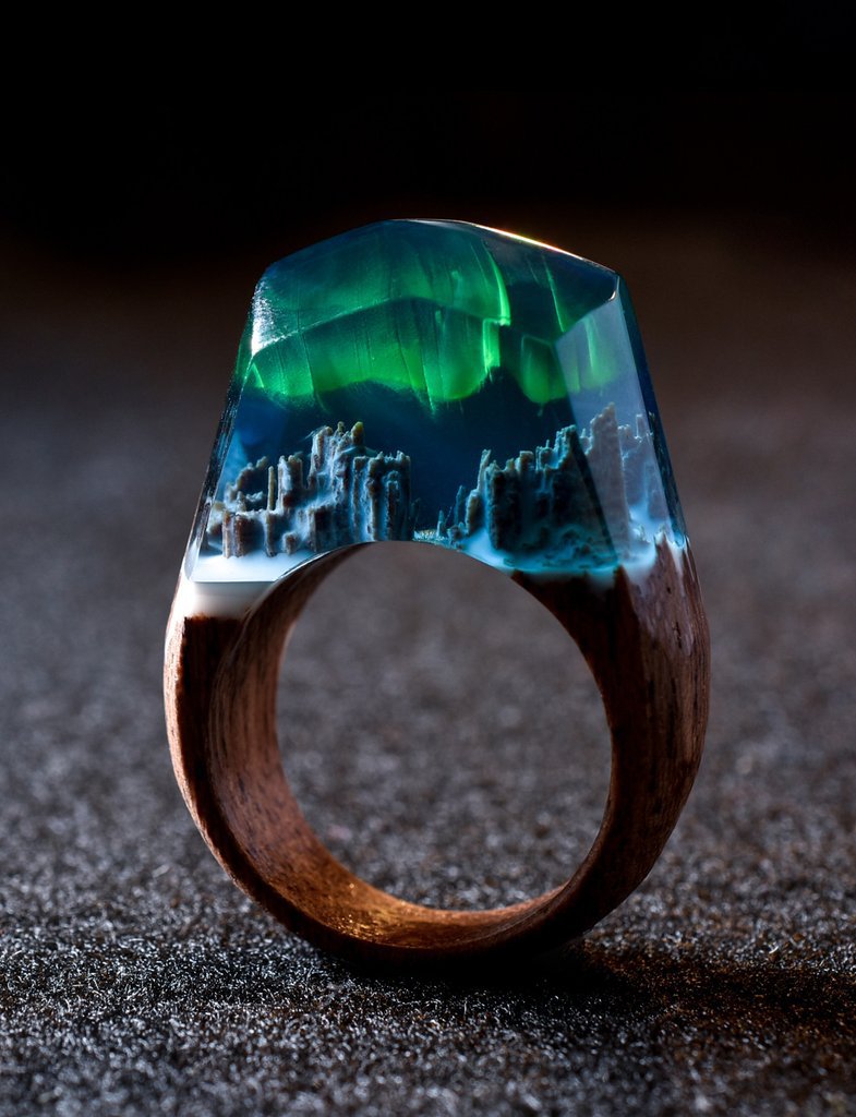 Time Ring | Resin & Wood Minimalist Ring