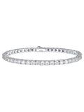 Womens Sparkle Moissanite 3mm Tennis Chain Bracelet 925 Sterling Silver 5.9inch