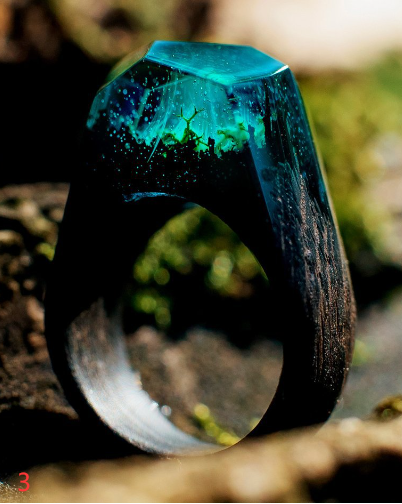 Time Ring | Resin & Wood Minimalist Ring