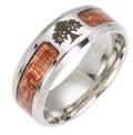 Inlaid Acacia Wood Half-Ring | Unique Finger Ring