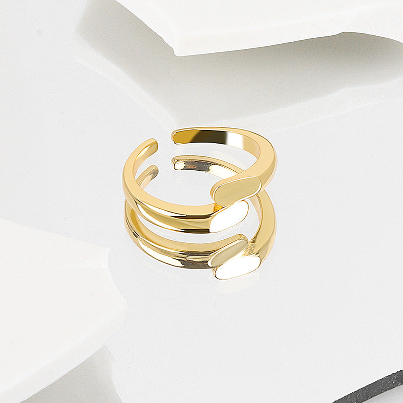 Korean Style Minimalist Lines Ring for Women