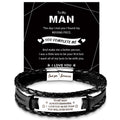 Men's Engraved Leather Bracelet | Personalized Gift for Him