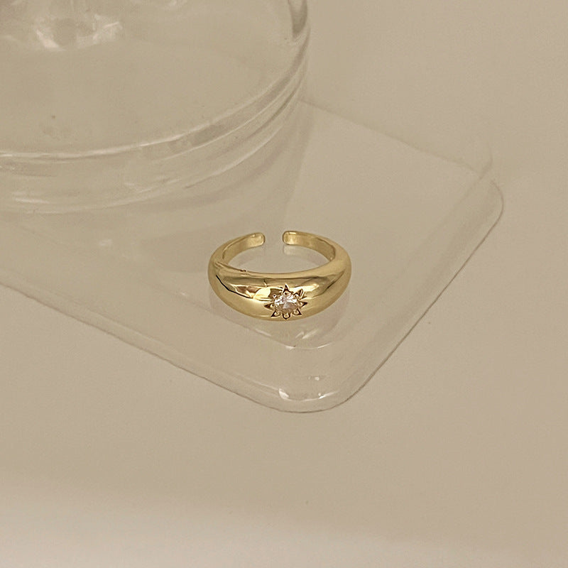 Minimalist Smooth Open Ring for Women