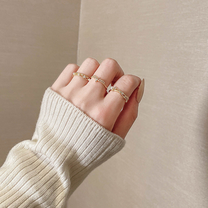 Pearl & Zircon Ring | Minimalist Design for Women
