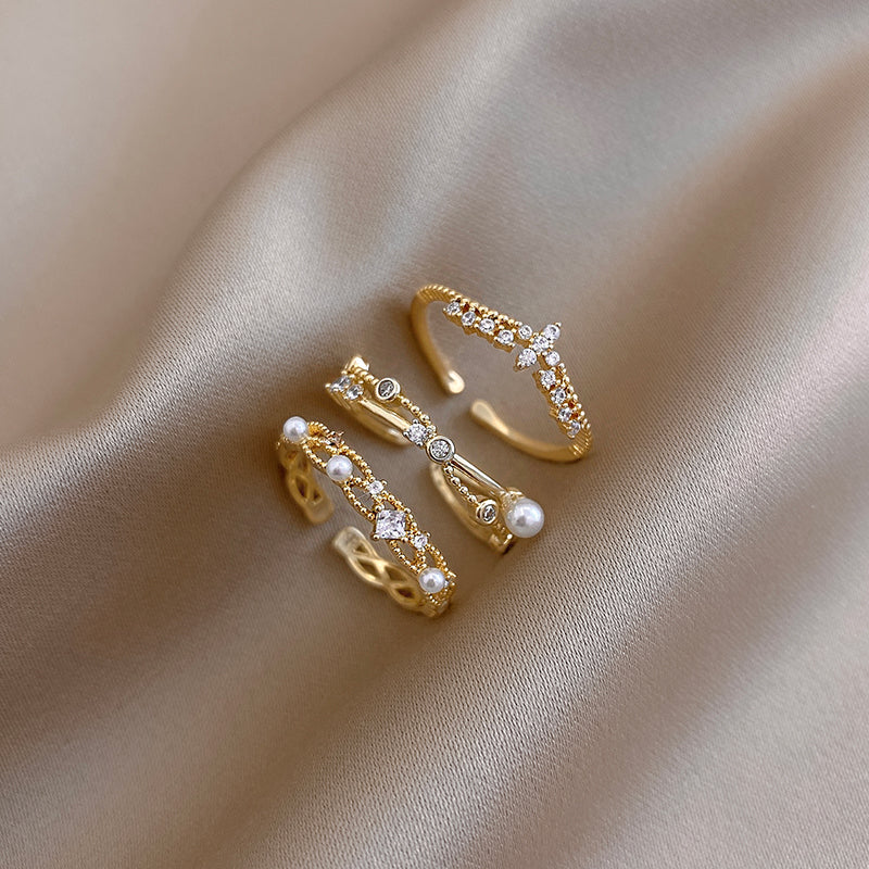 Pearl & Zircon Ring | Minimalist Design for Women
