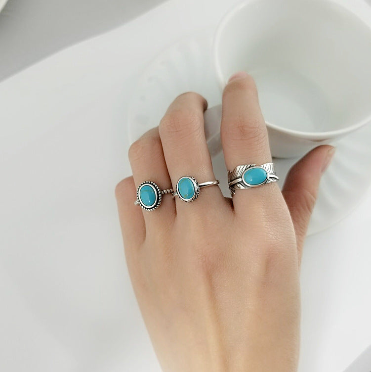 Vintage Feather Ring | Retro Style Adjustable Ring