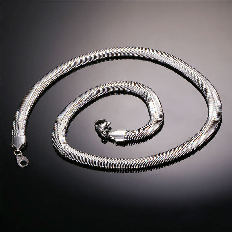 Titanium Steel Snake Bone Chain Necklace in Alloy