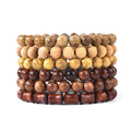 Wooden Beaded Stretch Bracelet Set | 6-Piece Multi-Layer Bracelet for Men & Women