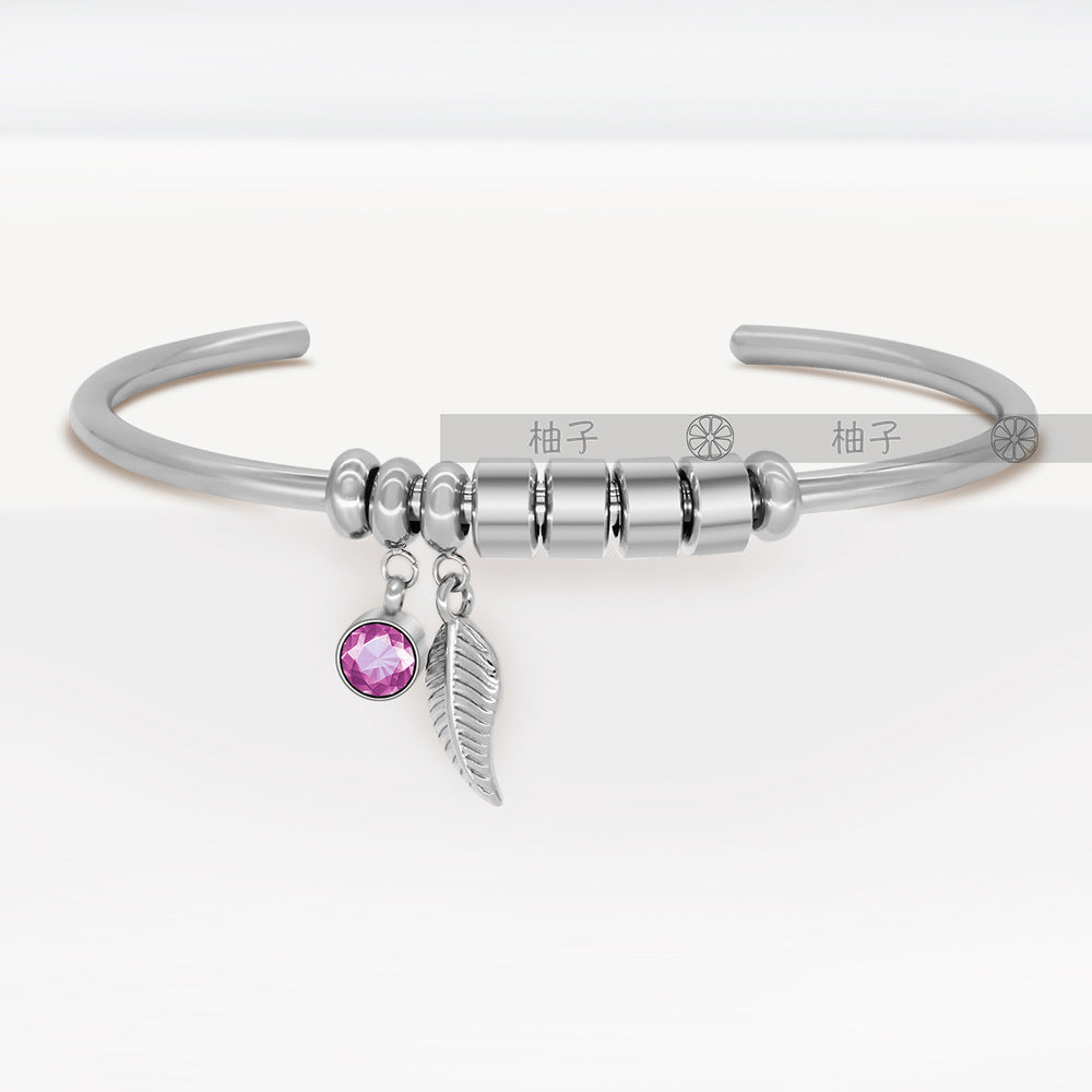 Custom DIY Birthstone Bead Bracelet with Engraving