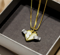 Couple's Heartbroken Pendant Necklace Set