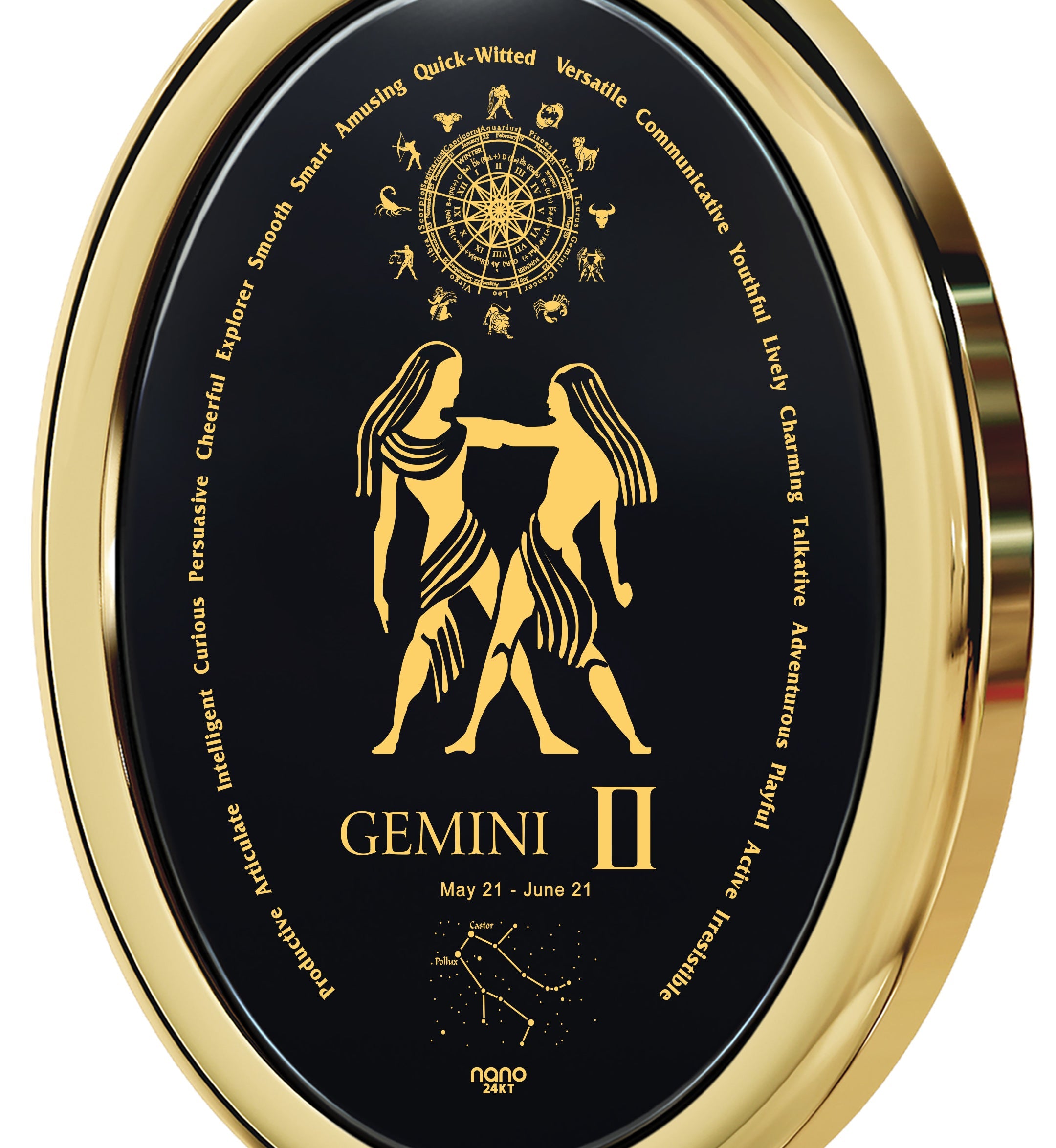 Gemini Zodiac Necklace | Dainty Astrology Pendant for Women
