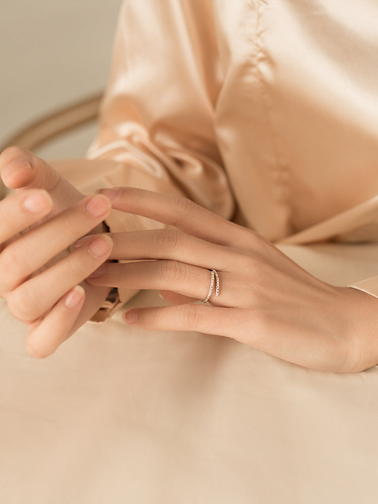 Minimalist Adjustable Zircon Ring | 925 Silver Plated
