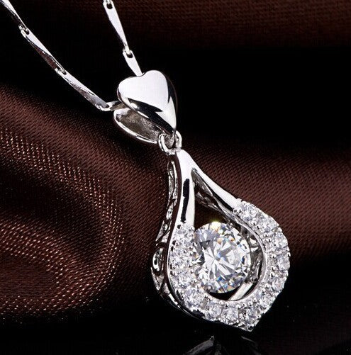 Necklace with Zirconia Waterdrop Pendant