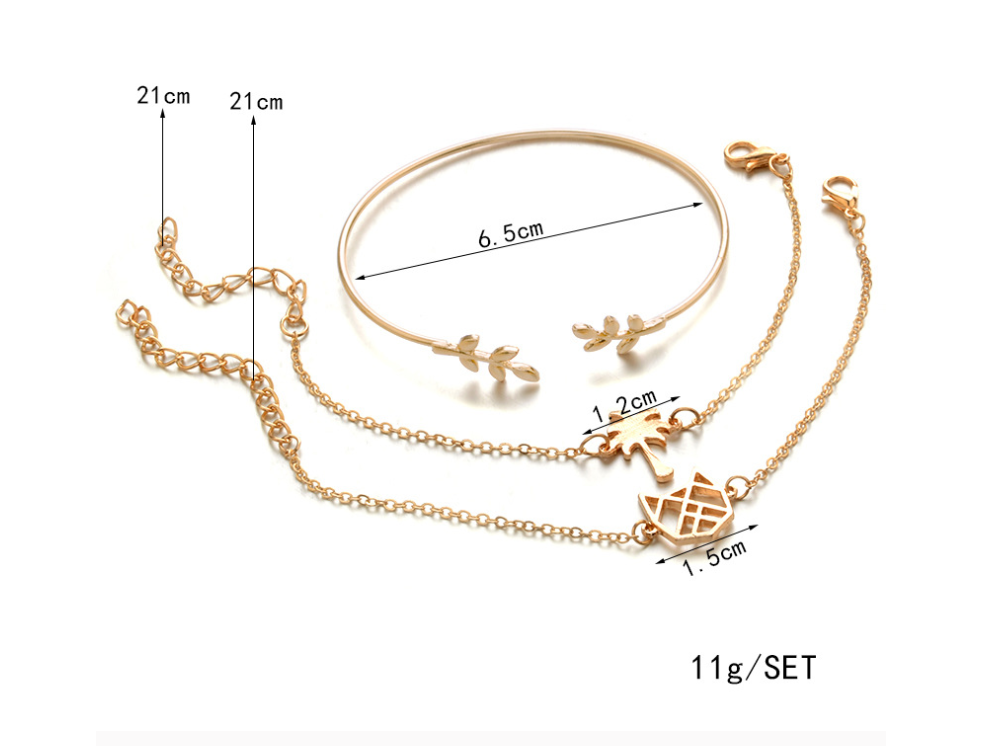 Heartbeat Infinity Bracelet Set | Rhinestone Charm