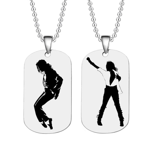 BOMJJOR Necklace for Fans Men Jewelry Dog Tag Pendant Chain Necklace (Dog Tag Necklace B)
