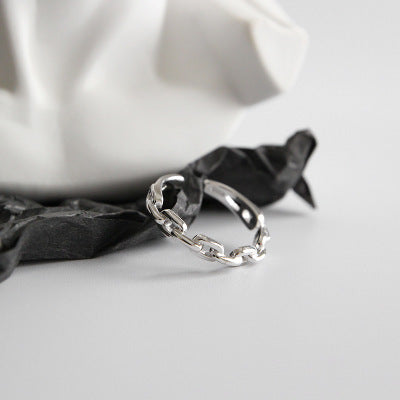 Silver Chain Ring | Minimalist Adjustable Design