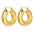 Chunky Gold Hoop Earrings | 18K Gold Plated Thick Hoops for Women