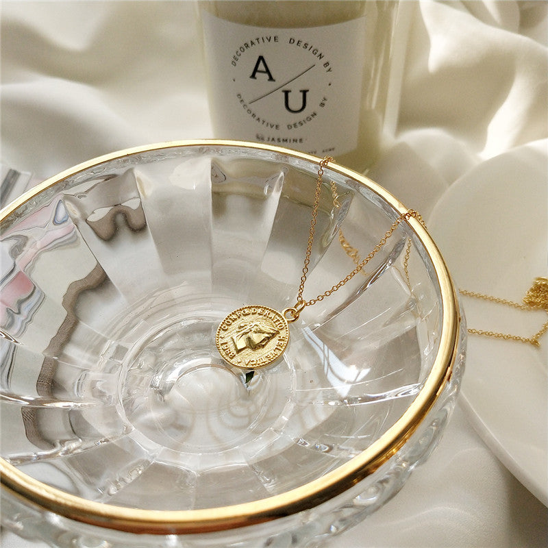 925 Silver Gold Dollar Coin Pendant Necklace