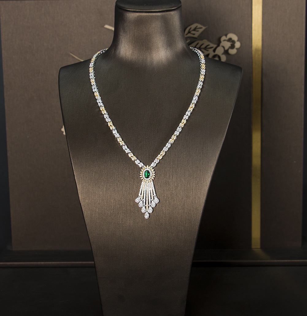 24K Gold Plated Zircon Jewelry Set | 4-Piece Women's Gift Set