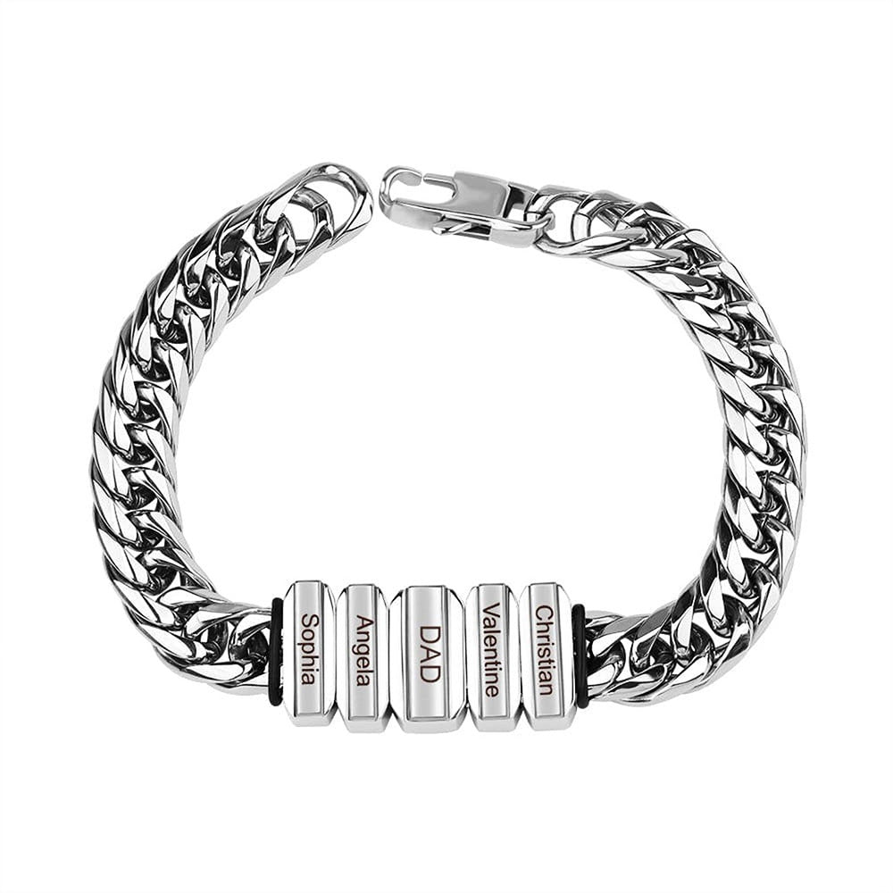 Men's Stainless Steel Cuban Chain Bracelet with Colors
