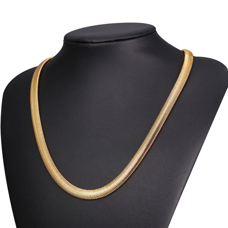 Titanium Steel Snake Bone Chain Necklace in Alloy