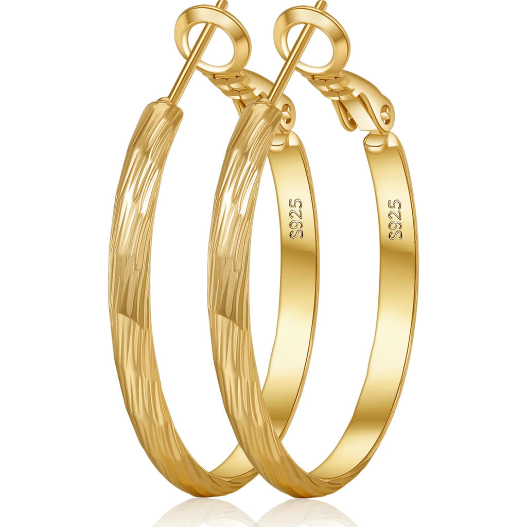 Large Gold Hoop Earrings | Lightweight Thick Hoops for Women
