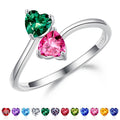May & October Birthstone Ring | Emerald & Tourmaline