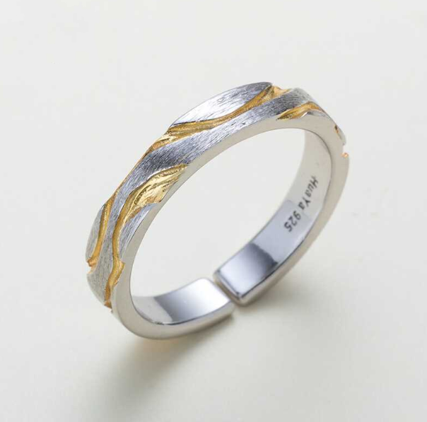 Couple's Matching Ring Set | Resizable Alloy Rings with Stone Accents