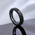 Silver Fashion Stackable Ring with Black Diamonds