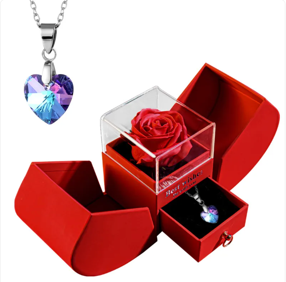 Necklace Jewelry Gift Box Set with Soap Flowers
