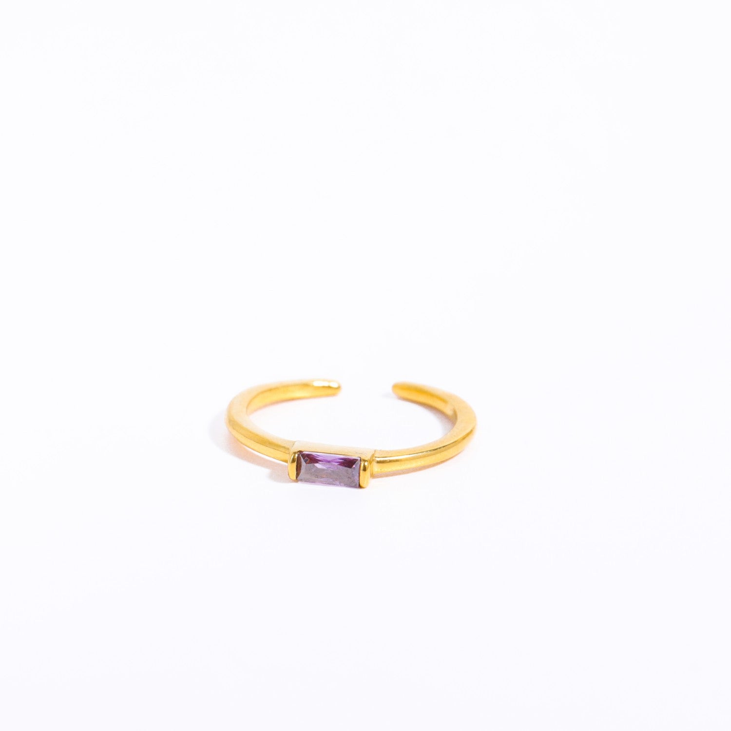 18K Gold Plated Birthstone Titanium Steel Ring
