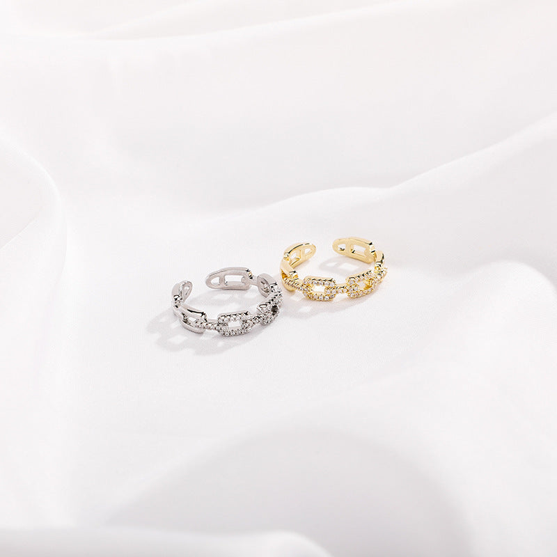 Korean Double-Layer Diamond Ring | Minimalist Design