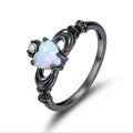 Black Gold Heart Diamond Ring | Minimalist Design