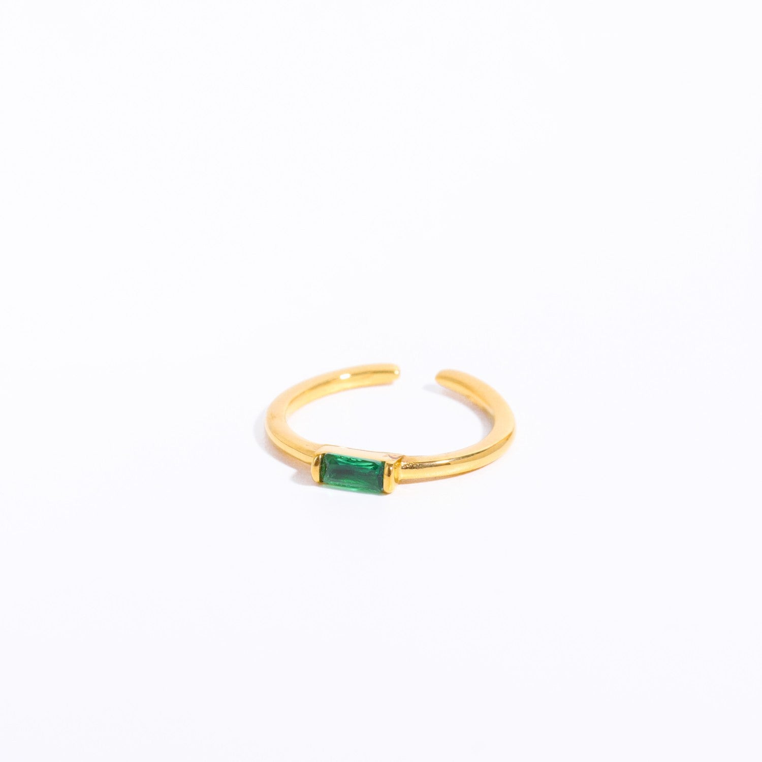 18K Gold Plated Birthstone Titanium Steel Ring