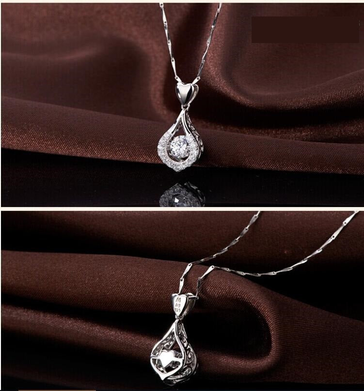 Necklace with Zirconia Waterdrop Pendant