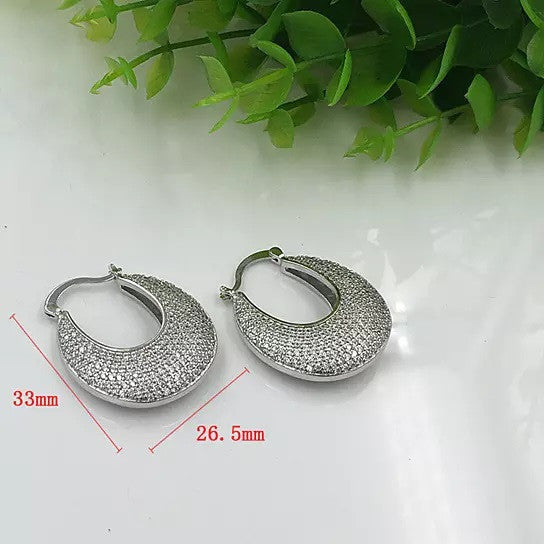 Reversible Pavé Silver Hoop Earrings | Two-in-One Earrings for Women